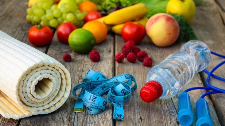 gesundes Essen und Zentimeter zur Gewichtsreduktion bei richtiger Ernährung